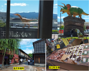 福井駅恐竜、茶屋町、市場